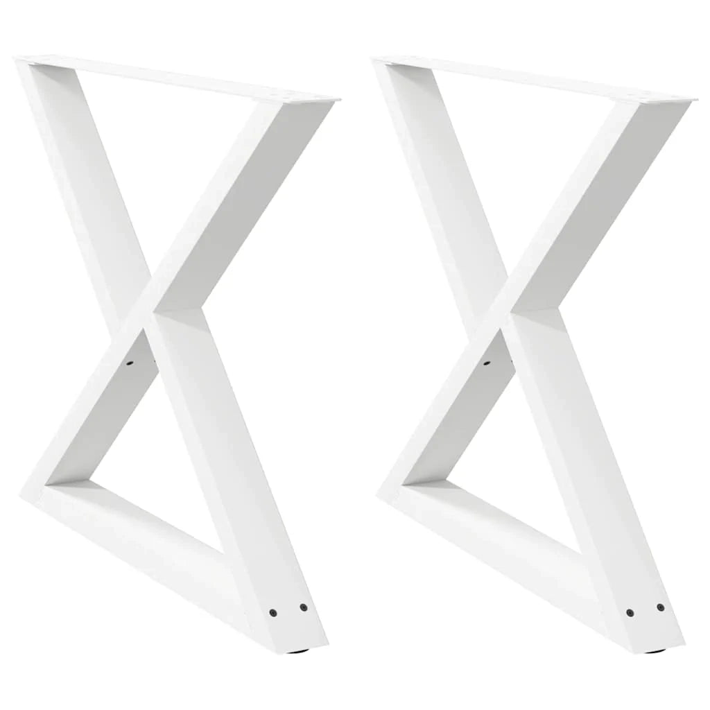 Set di 2 gambe regolabili per tavolo da pranzo moderno 90 x 72 cm in acciaio bianco 02_0057018