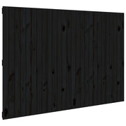Testiera | Testata da Parete Nera 166x3x110 cm in Legno Massello di Pino