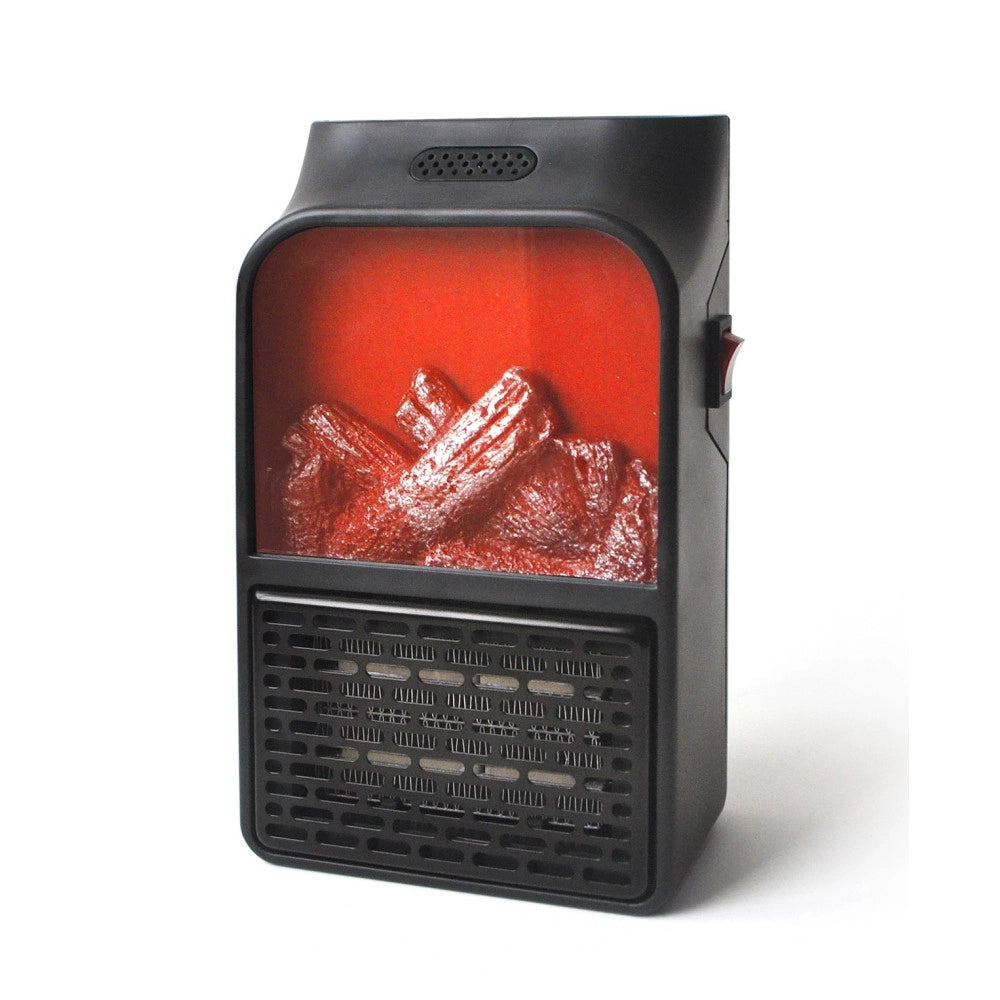 Trade Shop - Mini Stufa Elettrica Termoventilatore Portatile Con Telecomando Caminetto Fuoco -
