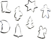 Set di Forme di Biscotti - Dimensioni 10-14 cm - Realizzato in Alluminio - Set da 8 per Natale - Realizzato in Germania