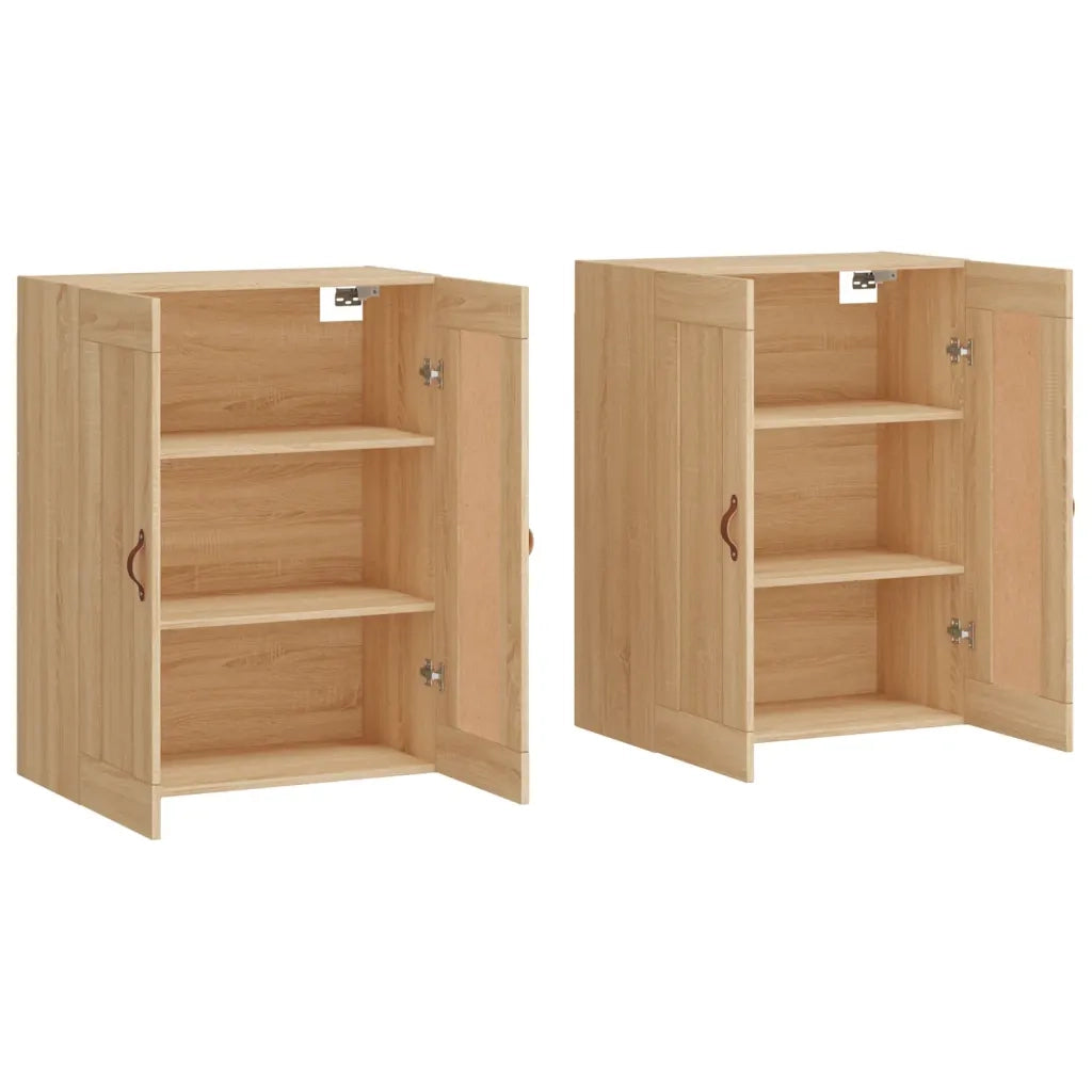 Armadietti a Parete 2 pz Rovere Sonoma in Legno Multistrato 3197996