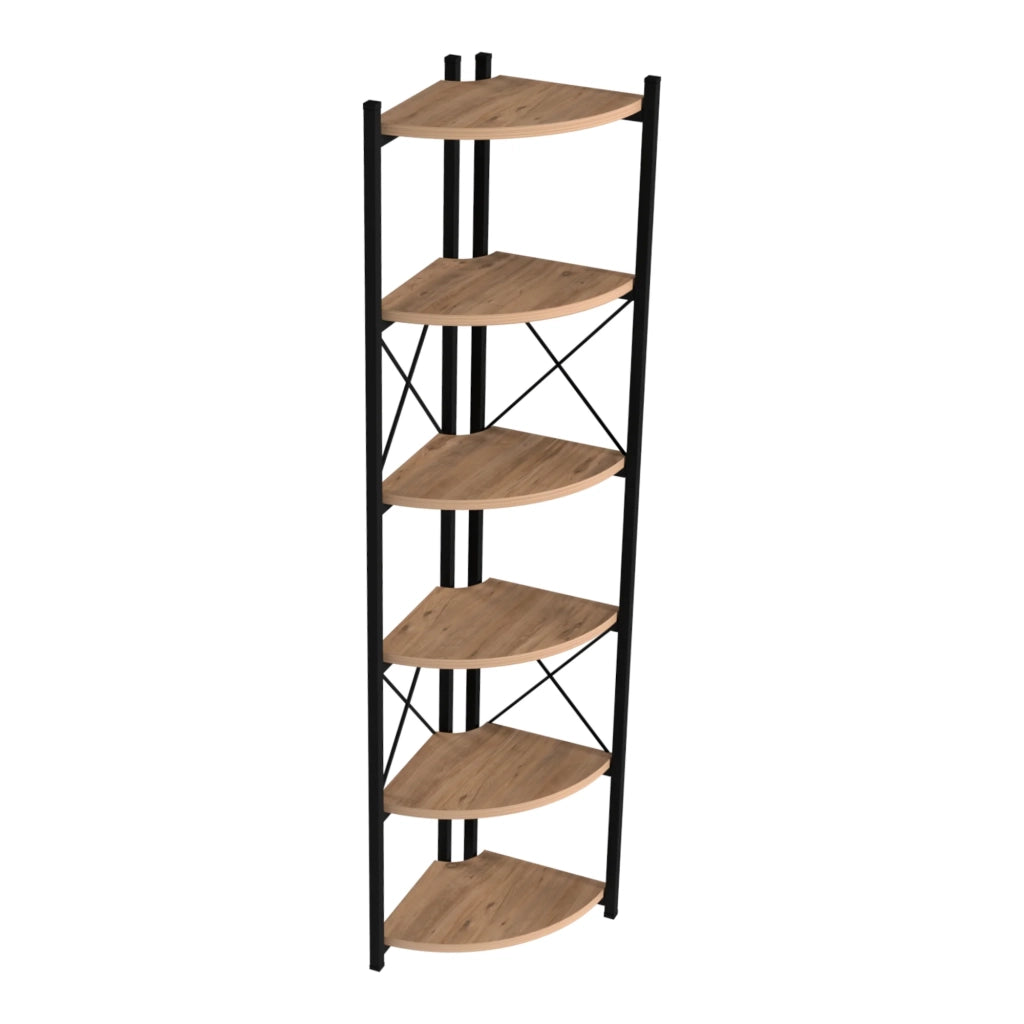 Scaffale per piante a 6 ripiani 160 x 30 x 30 cm effetto legno nero 03_0007721