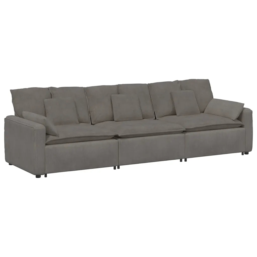vidaXL Divano Modulare con Cuscini Grigio Chiaro