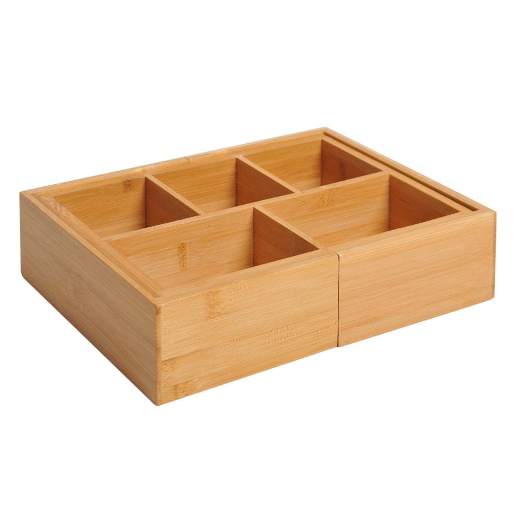 ORGANIZER ESTRAIBILE PER CASSETTO 24,6x17,6x7 cm Bambù Naturale 5/7 scomparti