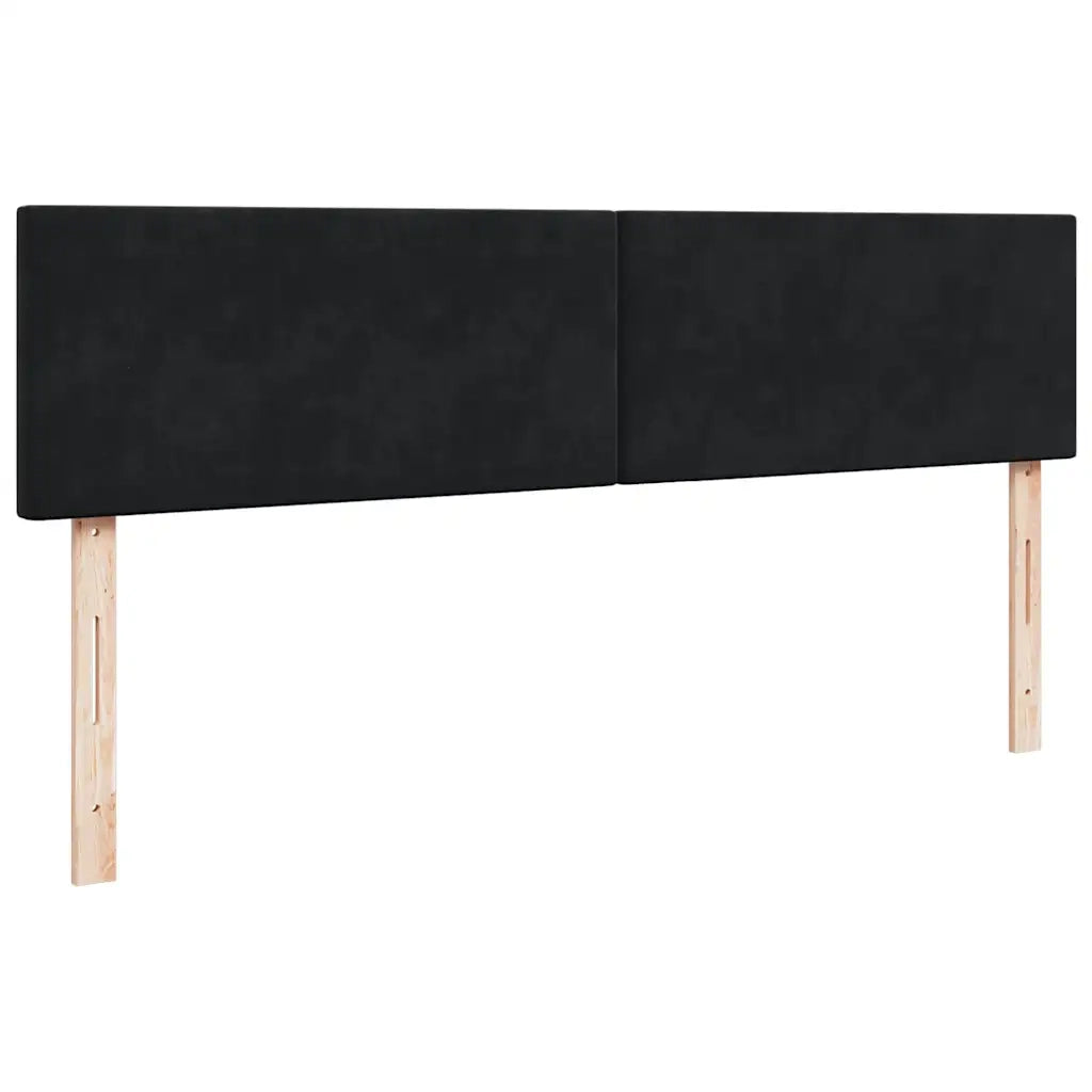 Struttura Letto Pouf con Materasso Nero 180x200 cm in Velluto 3312568