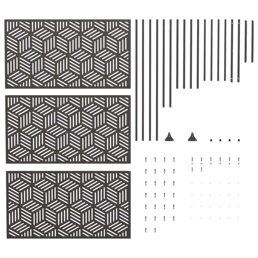 Schermo per Privacy 100 x 50 x 180 cm Acciaio Nero 8013412