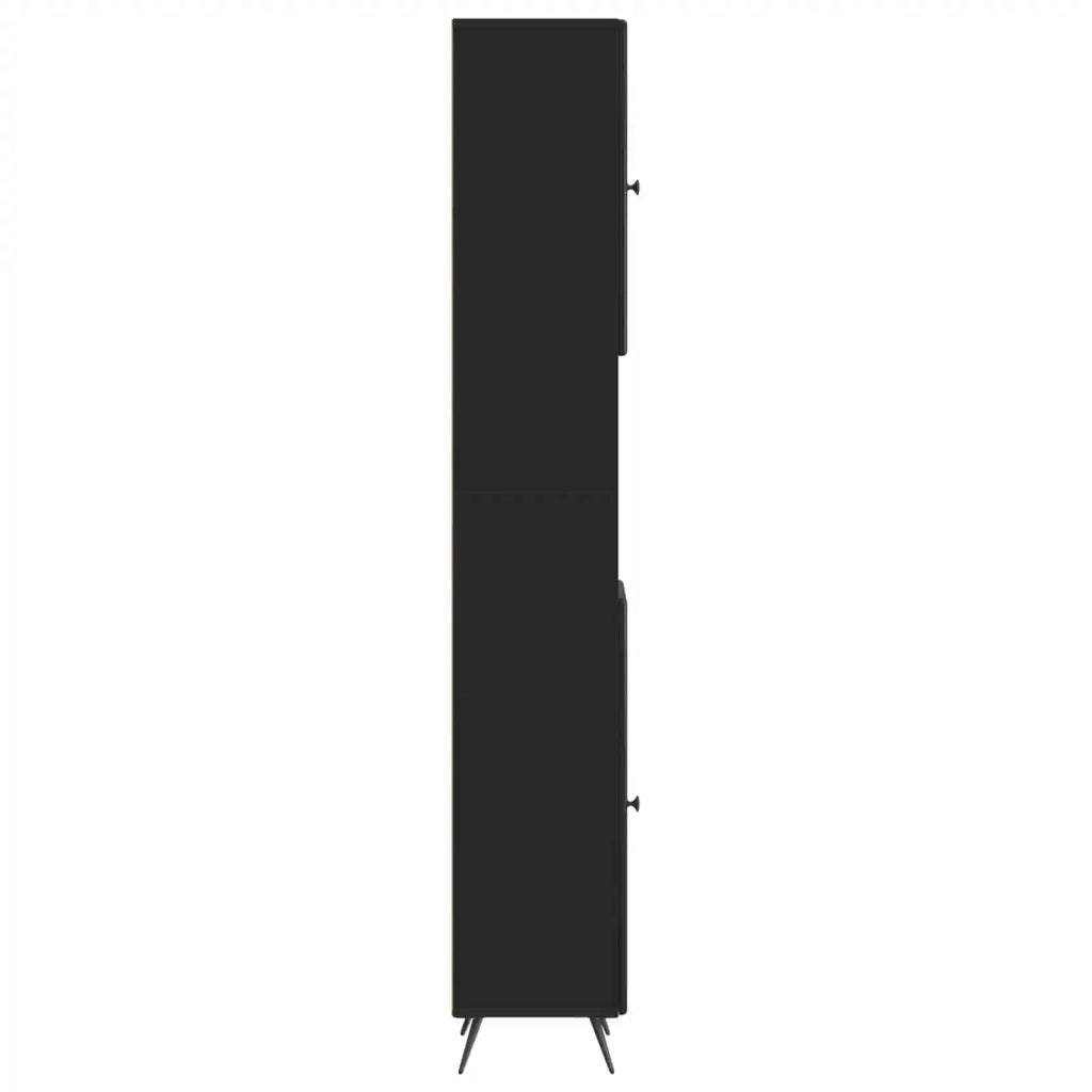 Armadio da Bagno con Ripiano Aperto BREDA Nero 30 x 31 x 190 cm 897476