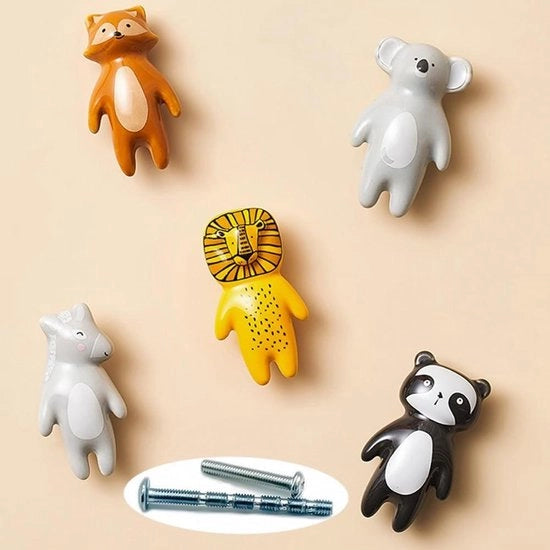 5 pezzi di maniglie per bambini in ceramica - maniglie per bambini per la porta della cameretta - decorazioni per la porta della cameretta - manigliale per bambini con viti per la porta della cameretta