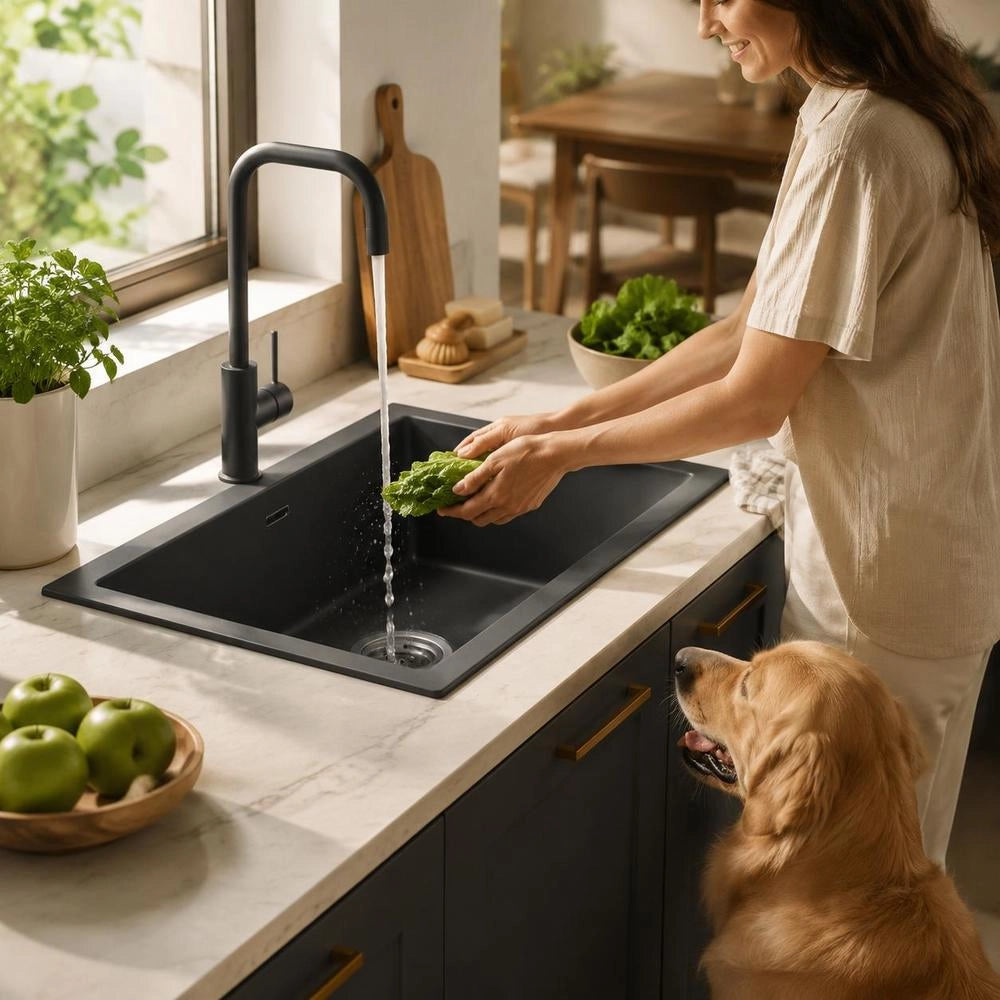 Handmade Built-in Sink, Black Stainless Steel