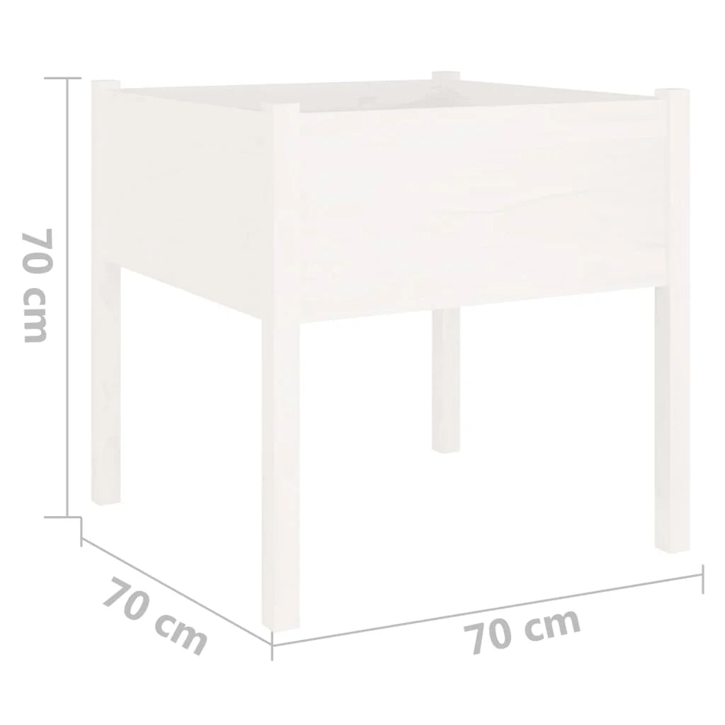 Fioriera aiuola rialzata fioriera aiuola giardino terrazza set da 2 70 x 70 x 70 cm legno di pino massiccio bianco 02_0039003