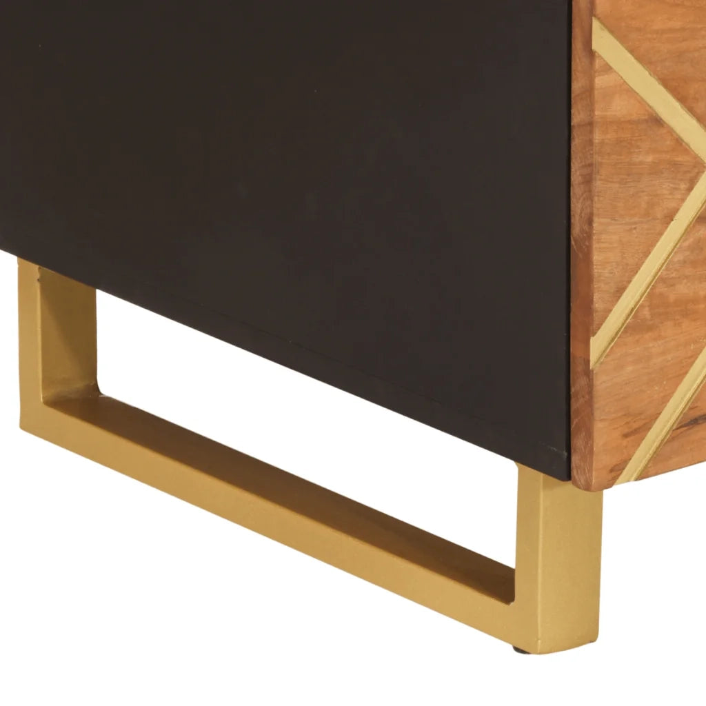 Tavolino da Salotto Marrone e Nero 100x54x40 cm Legno di Mango 356795