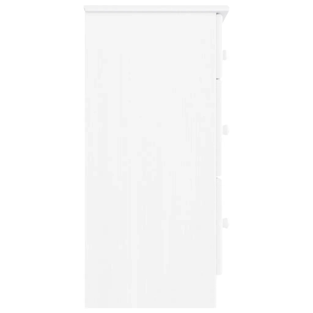 Cassettiera ALTA Bianca 112x35x73 cm in Legno Massello di Pino 353920