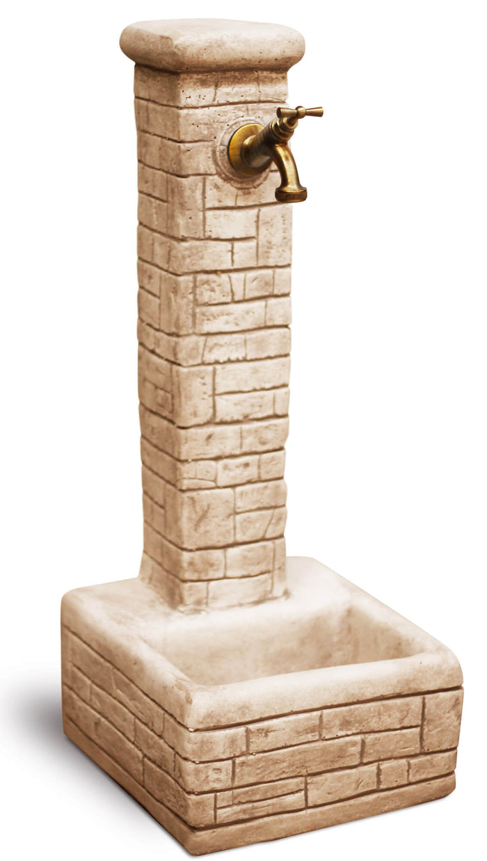 Fontana da Giardino Senza Rubinetto in Cemento Granulato di Marmo Iglesias Nocciola