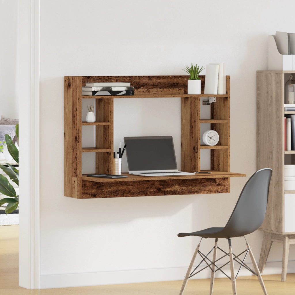Scrivania a Parete Rovere Antico 105x48x75 cm Legno ingegnerizzato