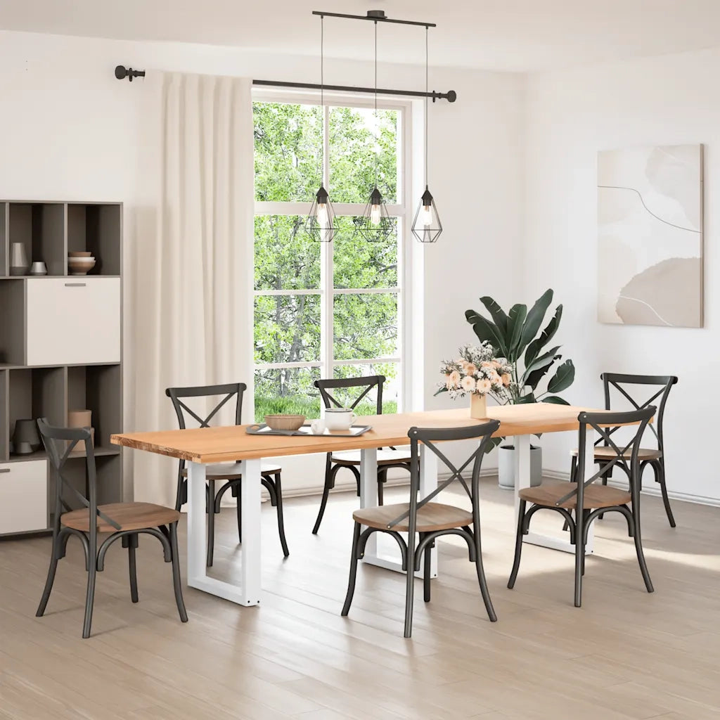 Gambe per tavolo da pranzo a forma di U 3 pz bianche 70x(72-73) cm in acciaio 4013201