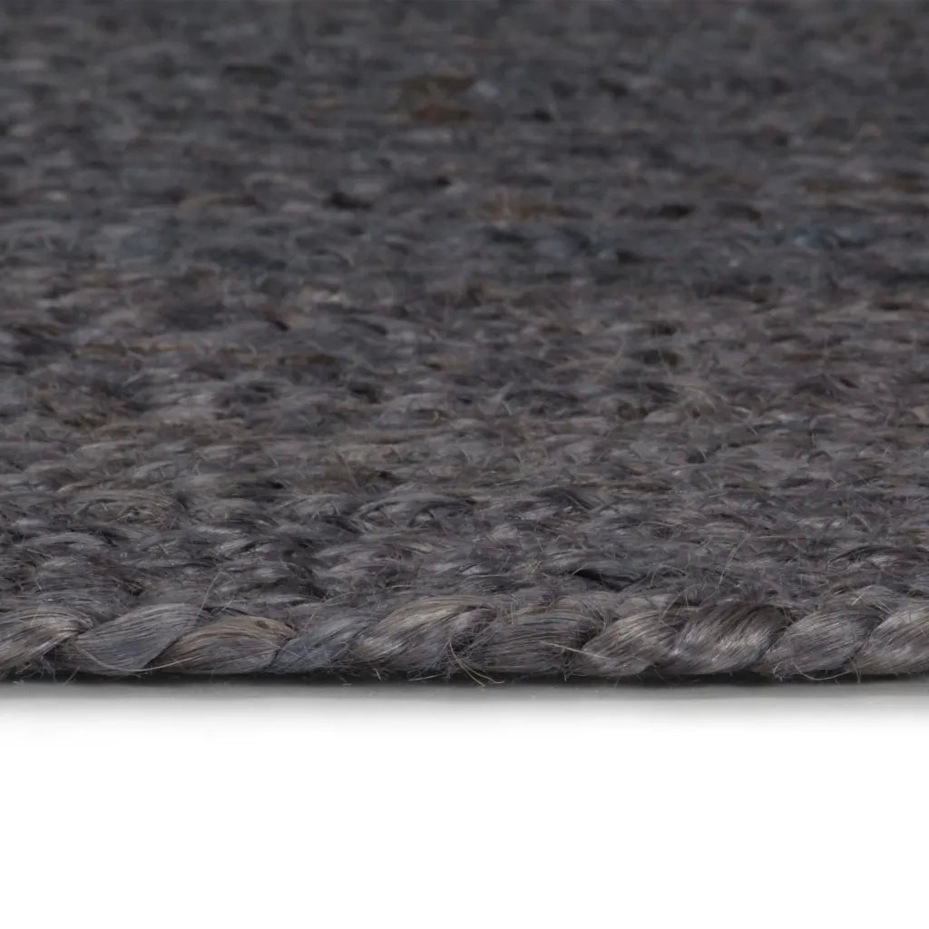 Tappeto Lavorato a Mano in Juta Rotondo 240 cm Grigio Scuro cod mxl 69875