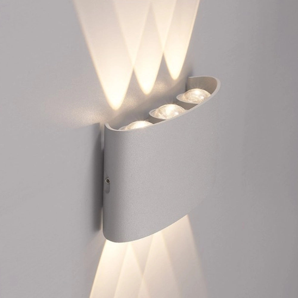 Trade Shop - Applique Lampada Led Da Muro Doppia Emissione Luminosa 16w Luce Selezionabile Cct Es68-3c - Grigio