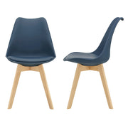 Set di 2 sedie da pranzo scandinave sedie da cucina plastica faggio sintetico 81 cm blu 03_0002769