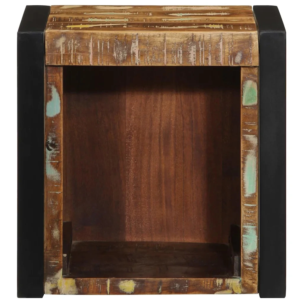 Comodino Multicolore 40x35x40 cm in Legno Massello Recupero