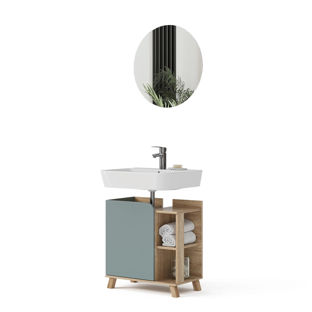 Vicco Set di mobili da bagno Grigio-blu 2 parti