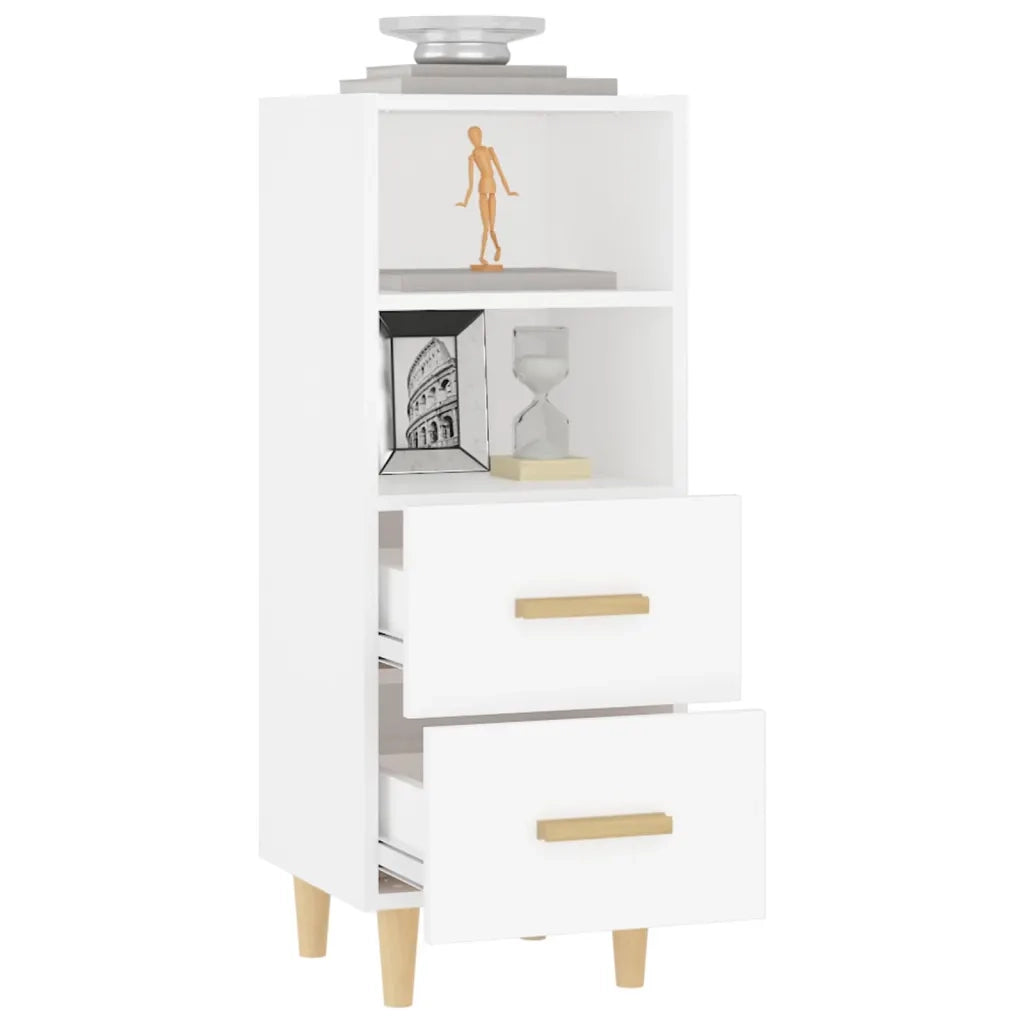 Credenza Bianca 34,5x34x90 cm in Legno Multistrato 812357