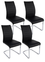Set 4 Sedie 41x60x98 cm Myra in Ecopelle Nero