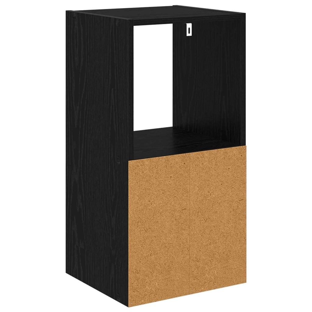 Comodino Rovere Nero 35 x 32 x 68,5 cm Legno multistrato