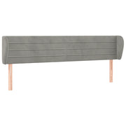 Testiera | Testata ad Orecchio Grigio Chiaro 183x23x78/88 cm in Velluto