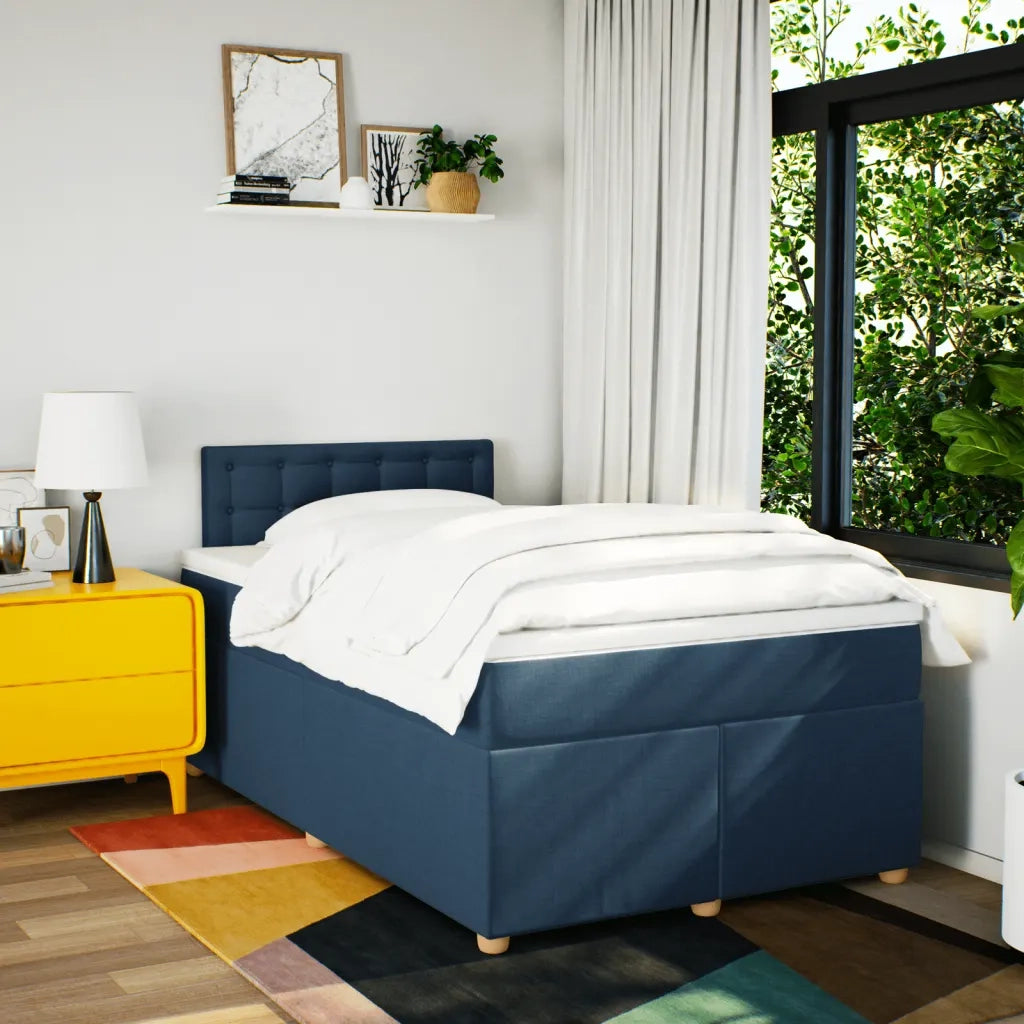 Giroletto a Molle con Materasso Blu 120x200 cm in Tessuto 3286667