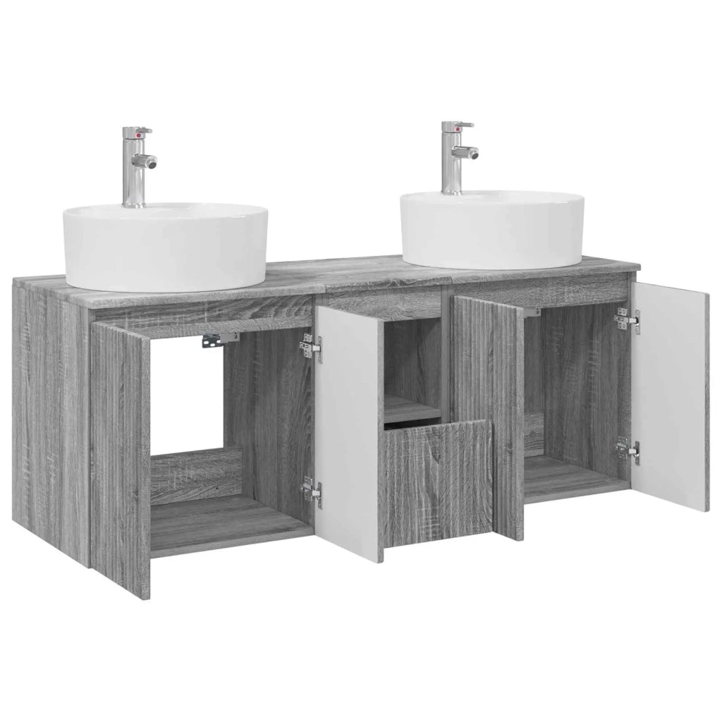 Set di Armadi da Bagno 3 pz Sonoma grigio 49,5 x 44,5 x 65 cm