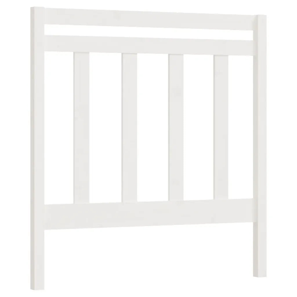 Testiera per Letto Bianca 106x4x100cm in Legno Massello di Pino