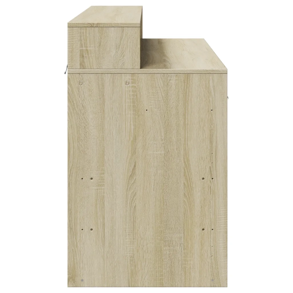 Scrivania con Luci LED Rovere Sonoma 120x55x91cm in Multistrato