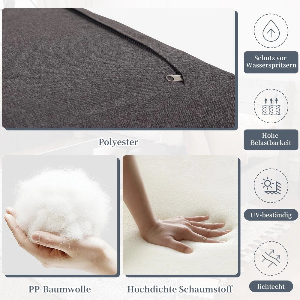 Set da Giardino con Tavolo e Sedie ad Angolo ¨C Xylo ¨C Grigio/Nero, Acciaio/Polyrattan