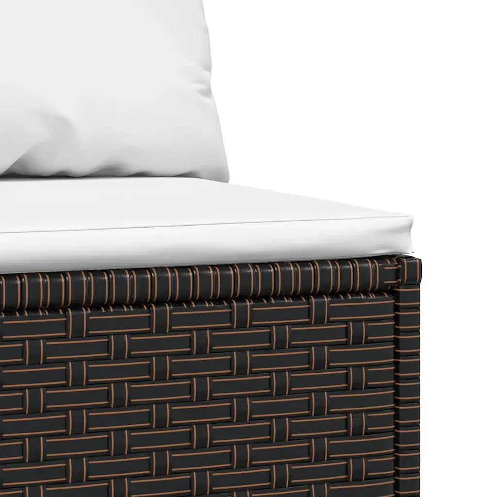 Divani Centrali da Giardino con Cuscini 2pz Polyrattan Marrone 319754