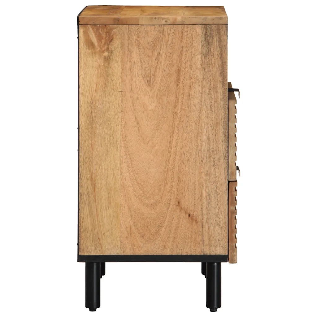 Comodino Marrone 50x33x60 cm in Legno Massello di Mango 4017730