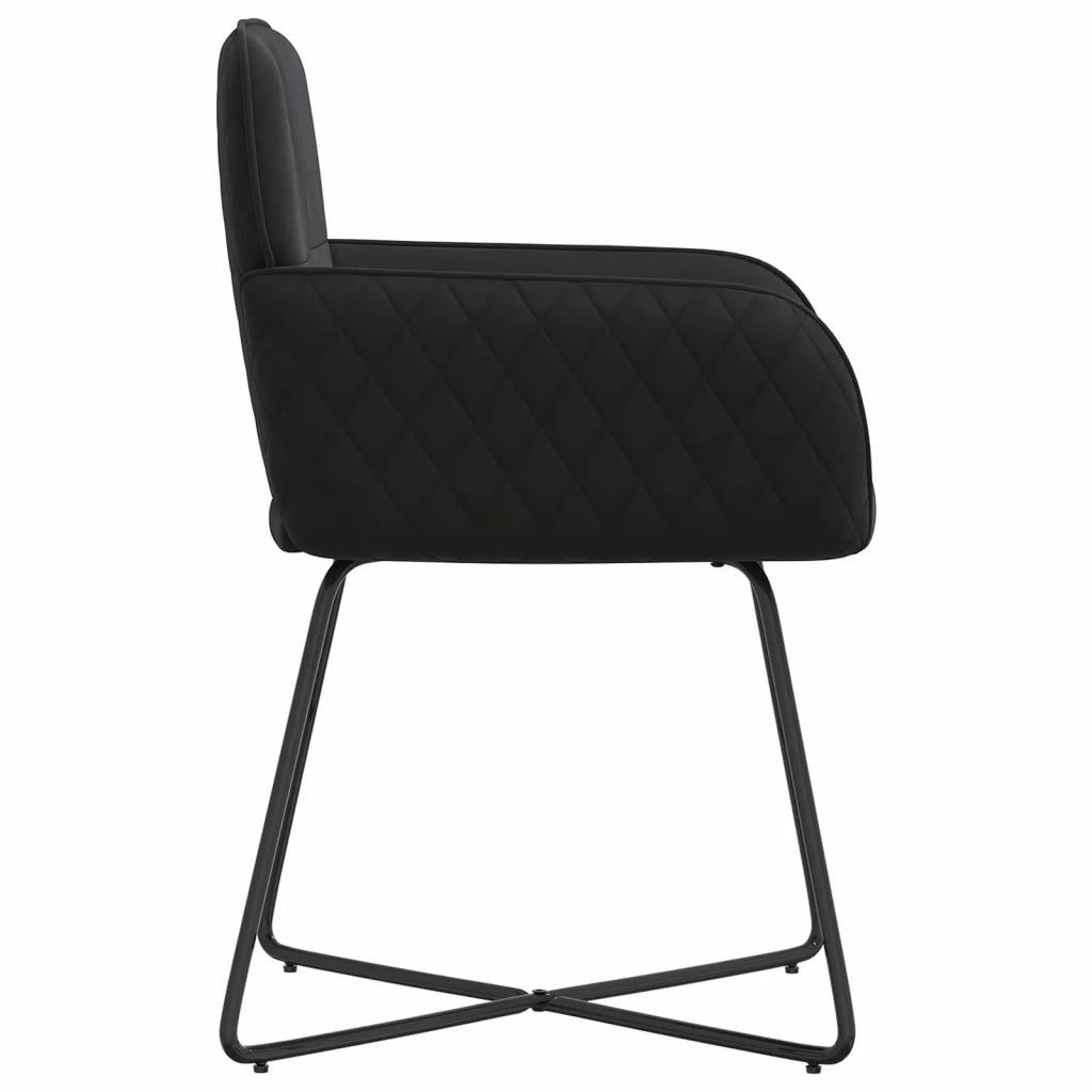 Sedie da pranzo 2 pcs Velluto (V) Nero 59 x 56,5 x 86 cm 42034298