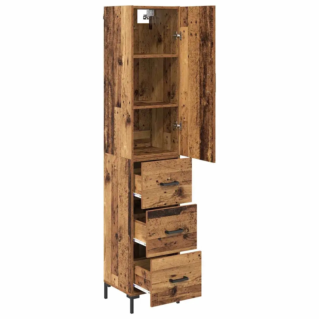 Credenza | Madia | Buffet da pranzo | Armadio da pranzo Legno vecchio 69,5 x 34 x 180 cm Legno multistrato