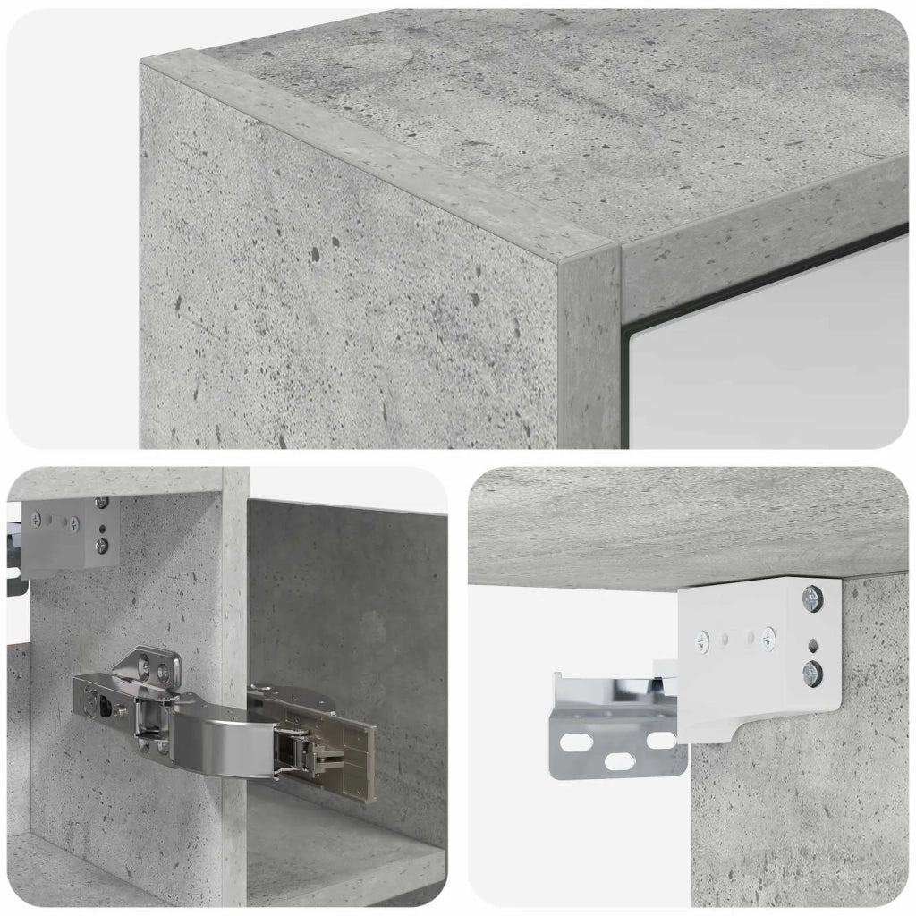 Mobiletto per specchio da bagno Grigio cemento
