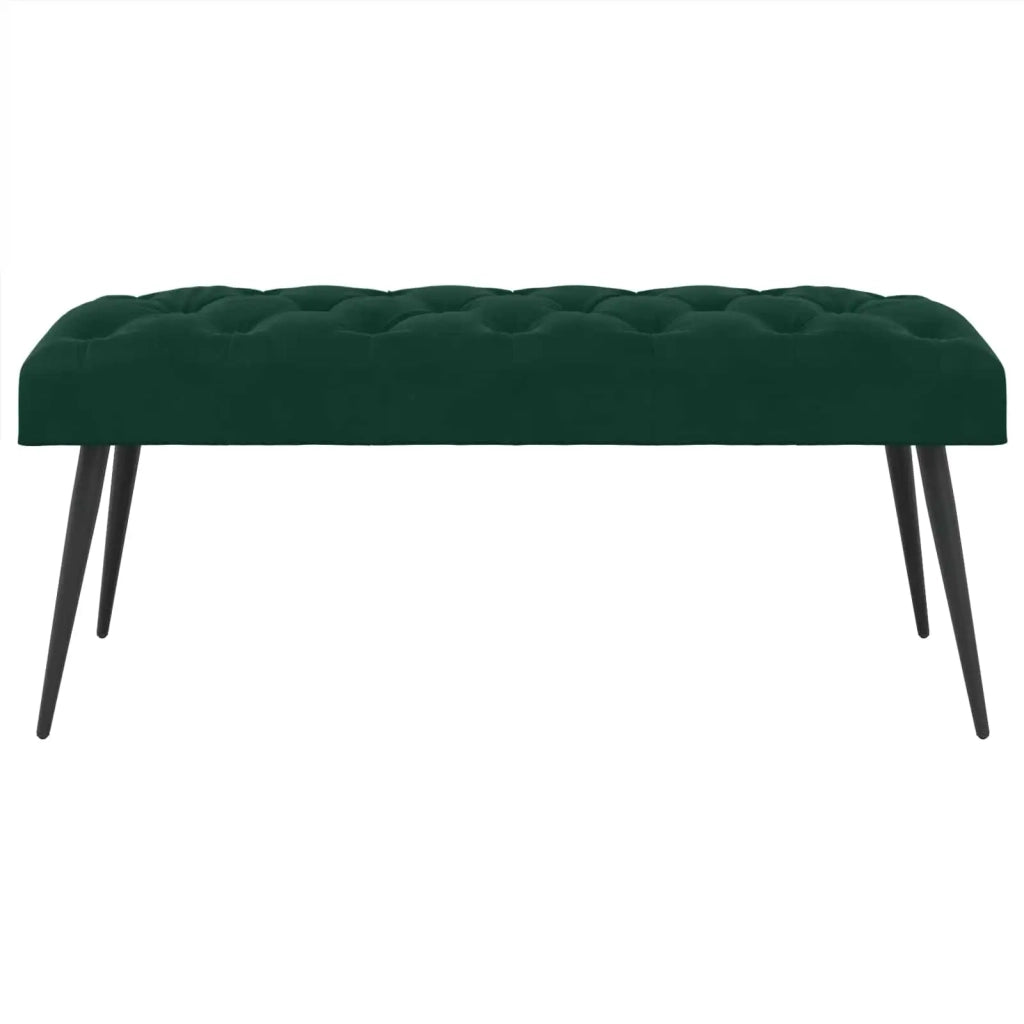 Panchina con bottoni imbottiti Verde Scuro 110 x 40 x 46 cm 42038573