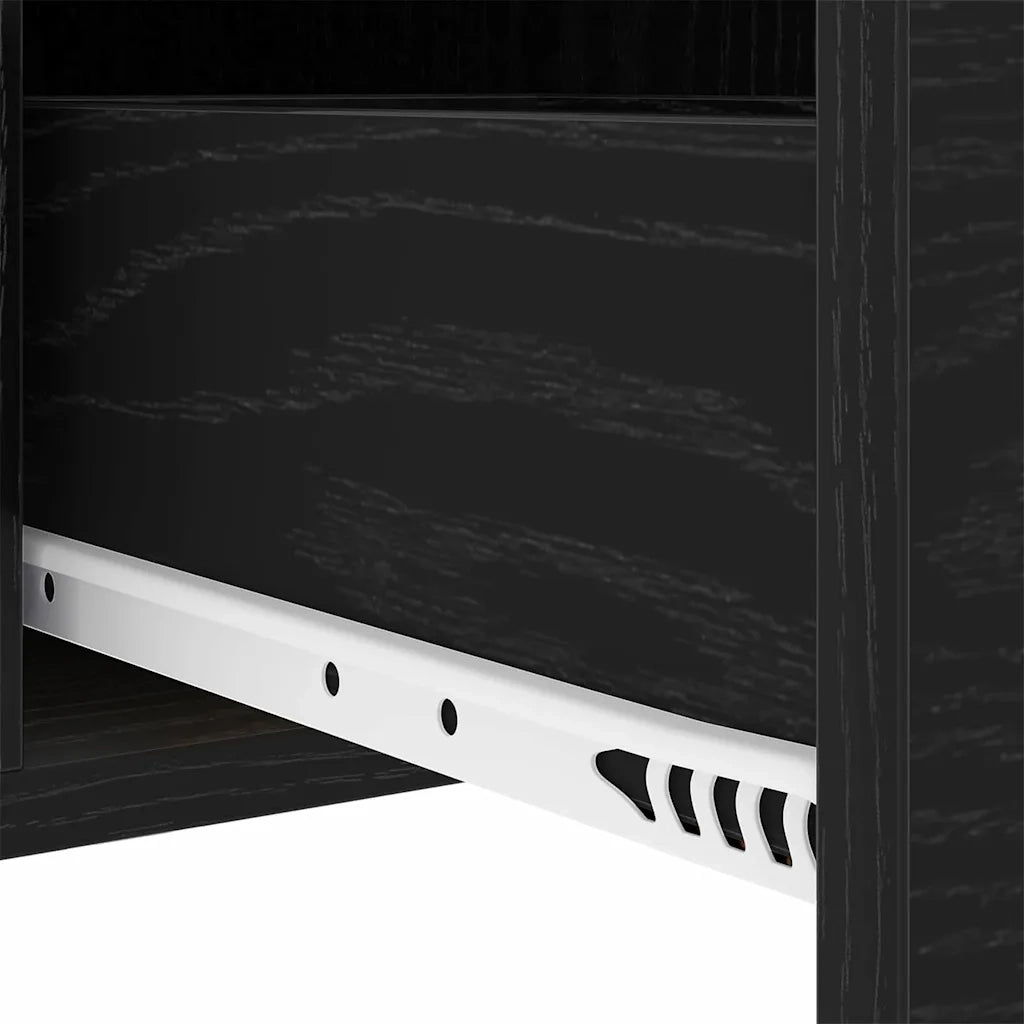 Armadio da Notte Rovere Nero 30 x 48 x 61 cm Legno multistrato 859410