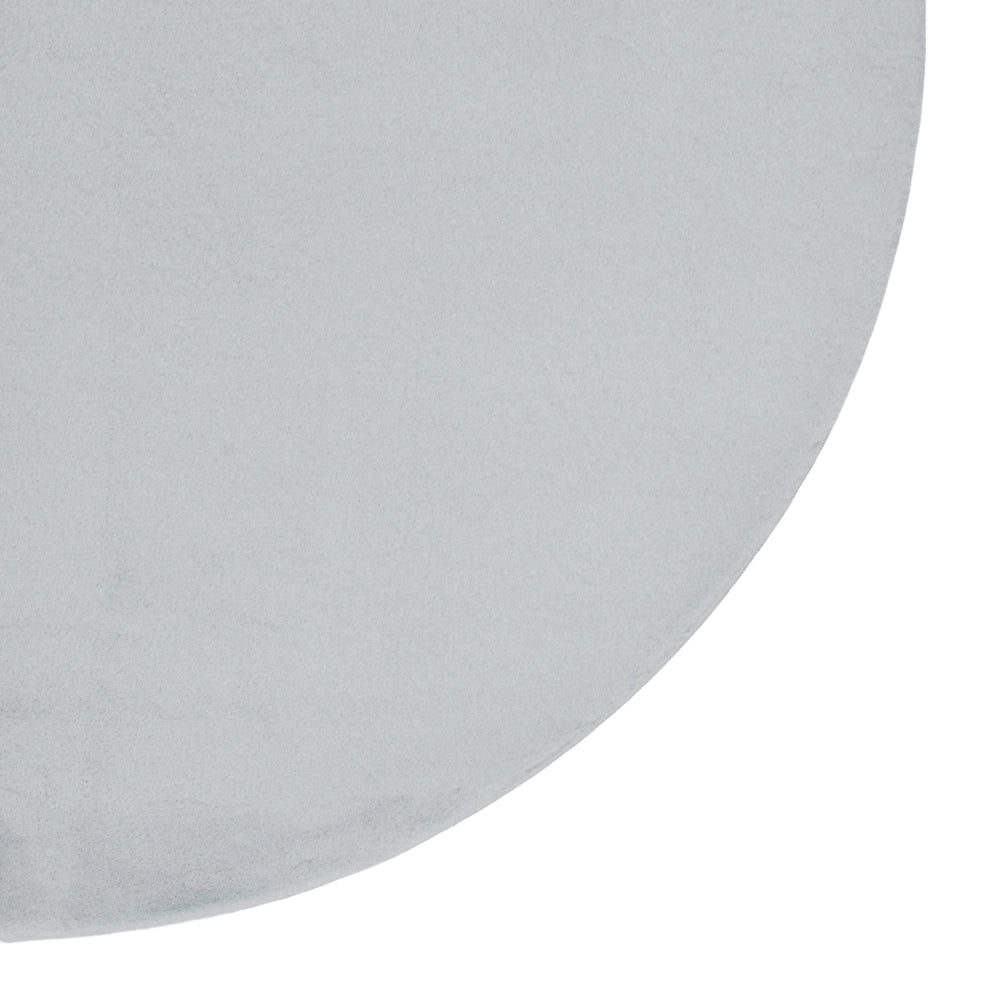 Tappeto Rotondo Grigio Chiaro in Finta Pelliccia 160 x 160 cm a Pelo Lungo per Soggiorno con Retro in Poliestere Stile Moderno