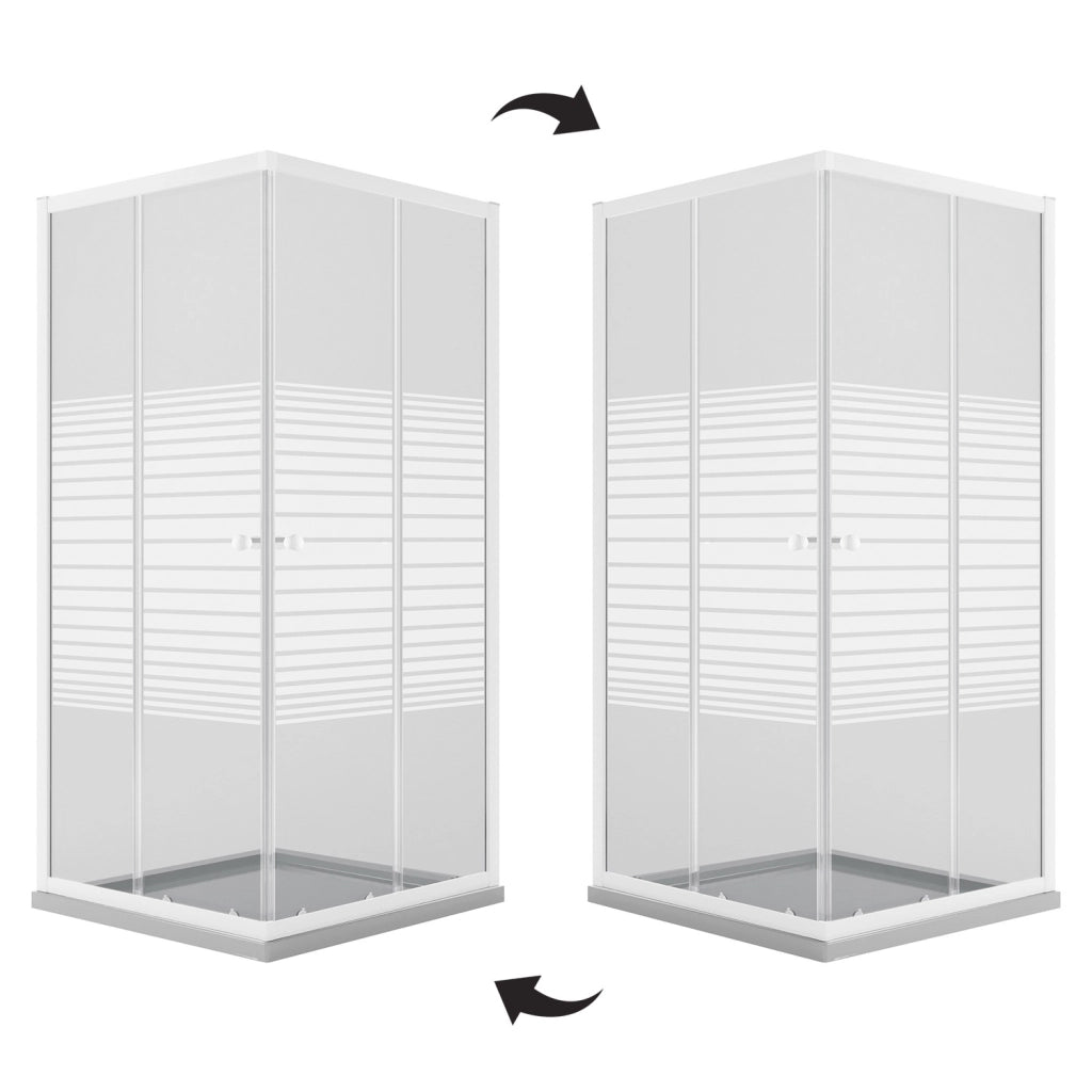 Box Doccia Bianco Rettangolare 70x90 CM H185 Vetro Serigrafato mod. Blanc