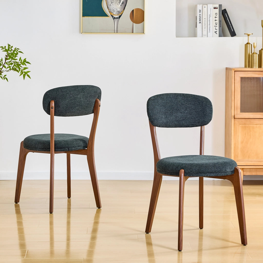 Sedie da Pranzo Set 2 Pezzi ¨C MINIMAL ¨C Tessuto Lino, Imbottite, Stile Moderno per Sala e Cucina