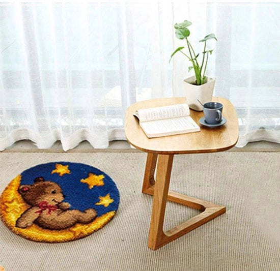 Set di cuscini a knoop - Tappeto a knoop 50 x 36 cm - DIY cuscini a knoop - Set di cuscini a mano - Adatto per bambini/Adulti - Incluso kit di ganci a molla