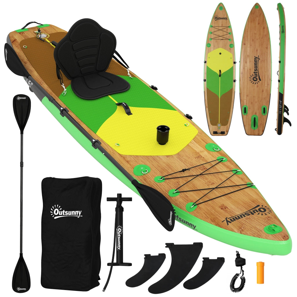 Tavola Paddle Surf Inflabile SUP Extra Largo 335 cm con Sedia Remo Convertibile ¨C zephmum ¨C con Pinne Pompa e Zaino