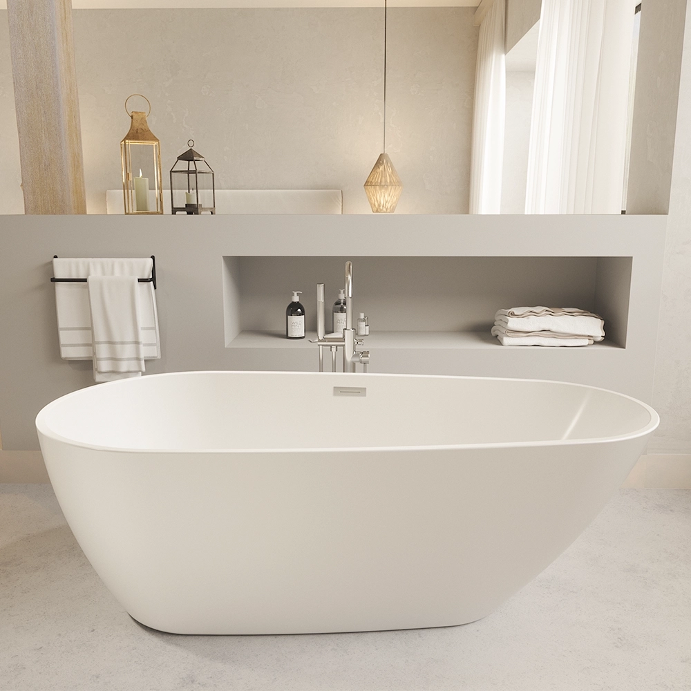 Vasca da bagno freestanding 170cm in acrilico bianco lucido | Era