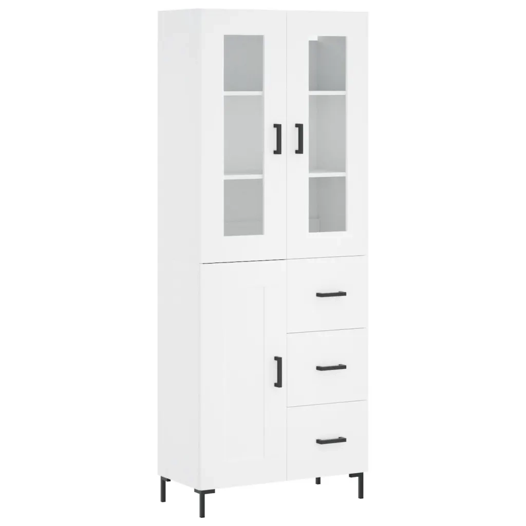 Credenza Bianca 69,5x34x180 cm in Legno Multistrato 3198657