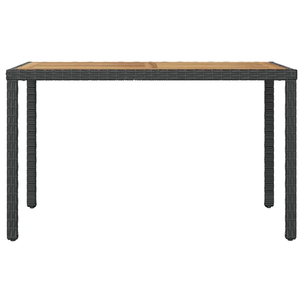 Tavolo da Giardino Nero e Marrone 123x60x74 cm Acacia Massello 46450