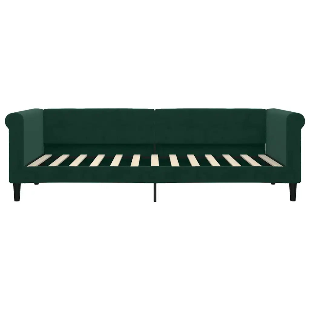 Divano Letto Estraibile Cassetti-Sofa Letto-Daybed Verde Scuro 90x200cm Velluto 331933
