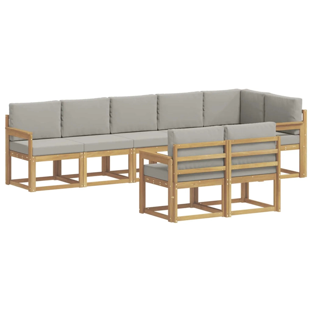 Set di divani da esterno 8 pcs Bianco e Grigio Chiaro 3387795
